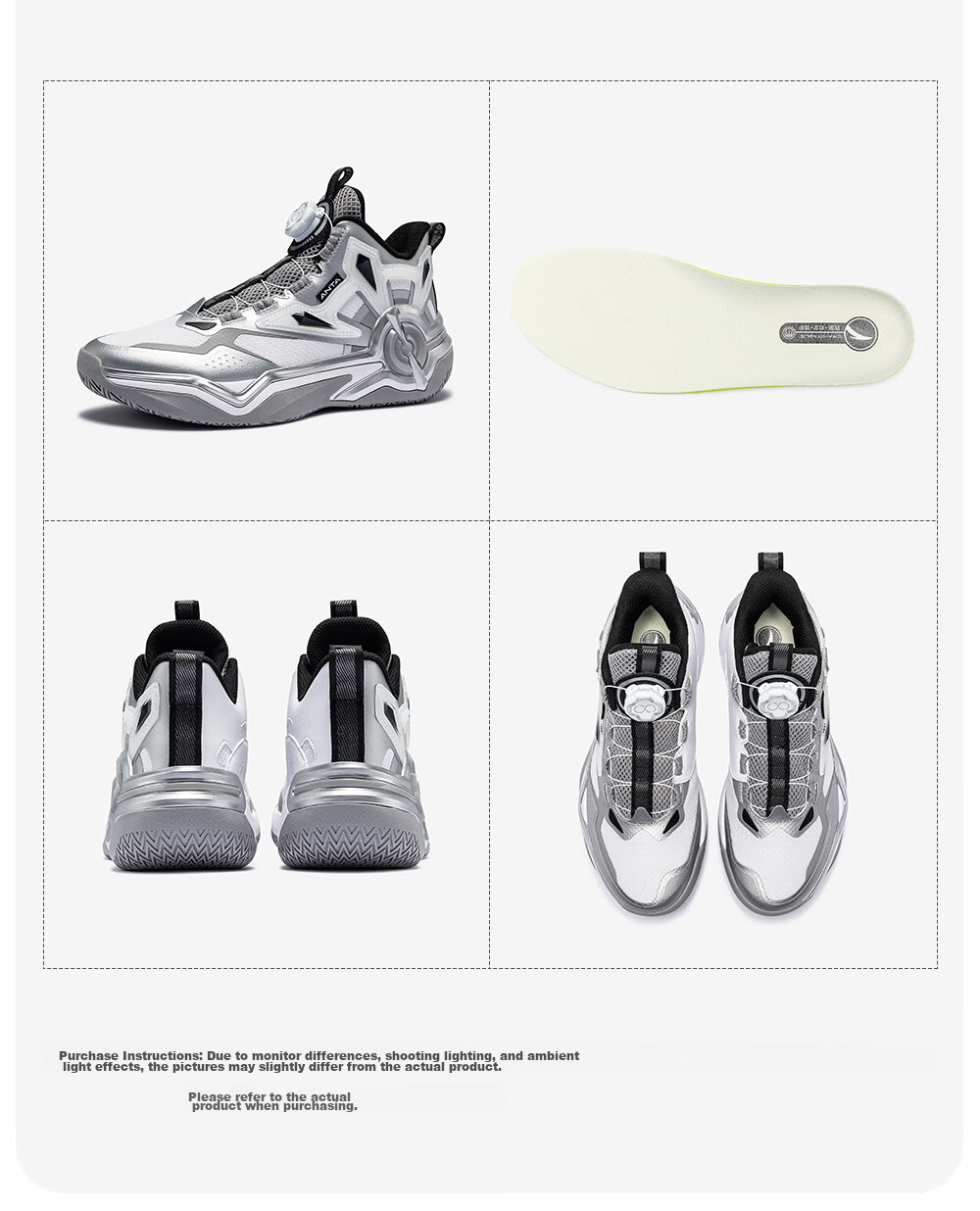 Anta Kids Boys Sports Shoes Ages 6-12 Youth Durable Sniper Basketball Shoes 312541108H 41